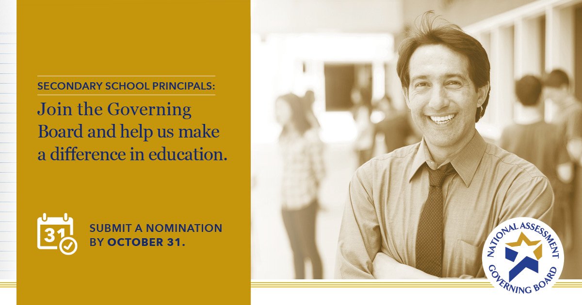 WeAreNPA's tweet photo. Be a part of innovative developments in #education! Nominations are now being accepted to #JoinGovBoard: https://t.co/EeU1Xlmhlg #NAEP https://t.co/va2vFyokof