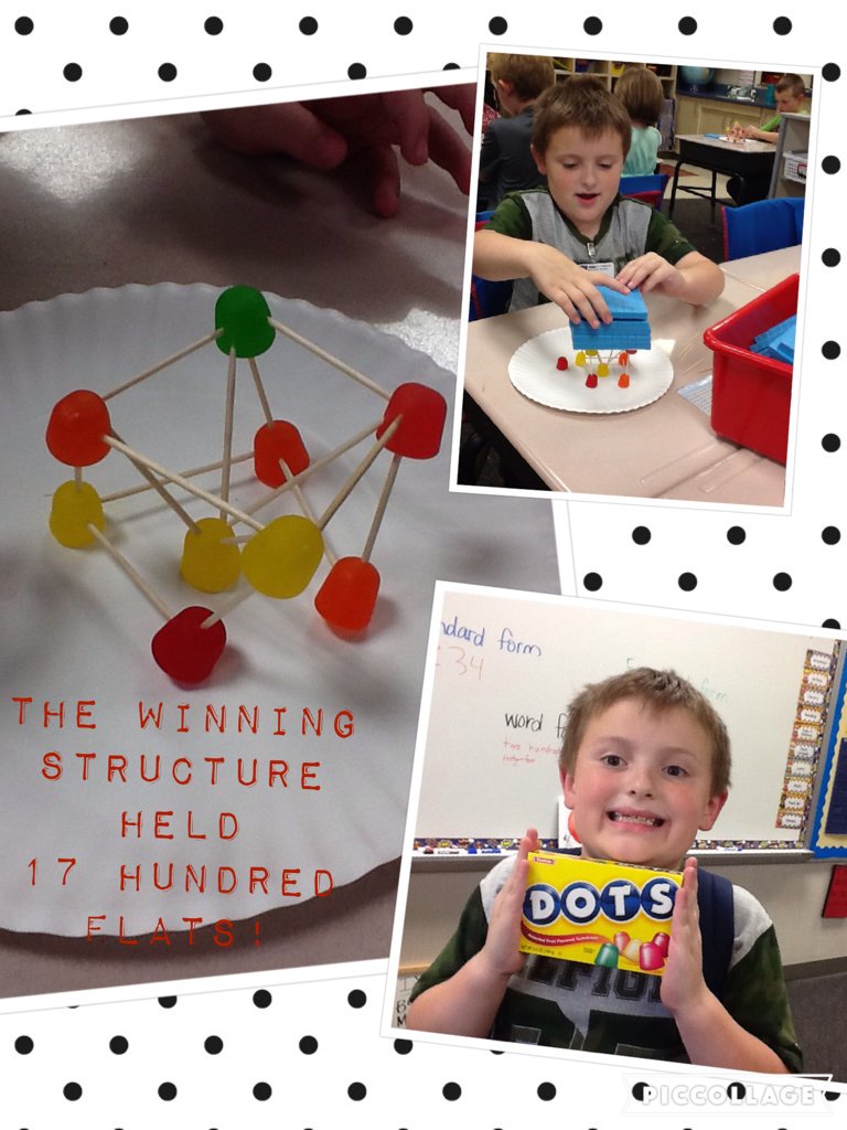 GESMrsScudder's tweet photo. In honor of Dot Day, we had our first STEM activity using DOTS!  Students had to build a structure using dots and toothpicks.  FUN! https://t.co/7tkpHC68w2