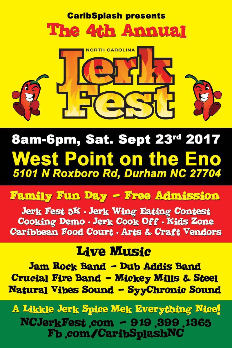 caribsplashnc's tweet photo. Who's ready? Just 5 days away!!! #NCJerkFest https://t.co/K74I3z1Fyf