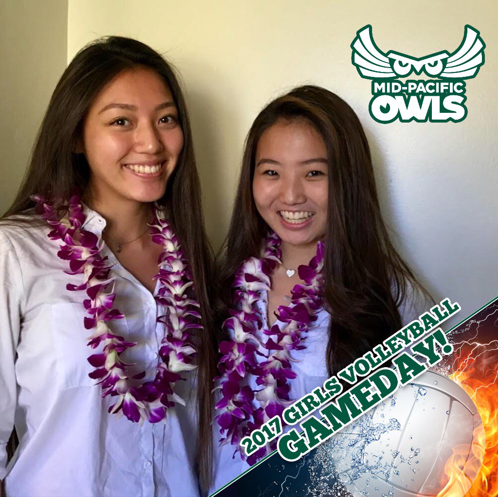 Join us tonight at the Girls Volleyball Senior Aloha game, 4:30 start at Mid-Pacific. Let's go OWLS! #pueopride #midpacific