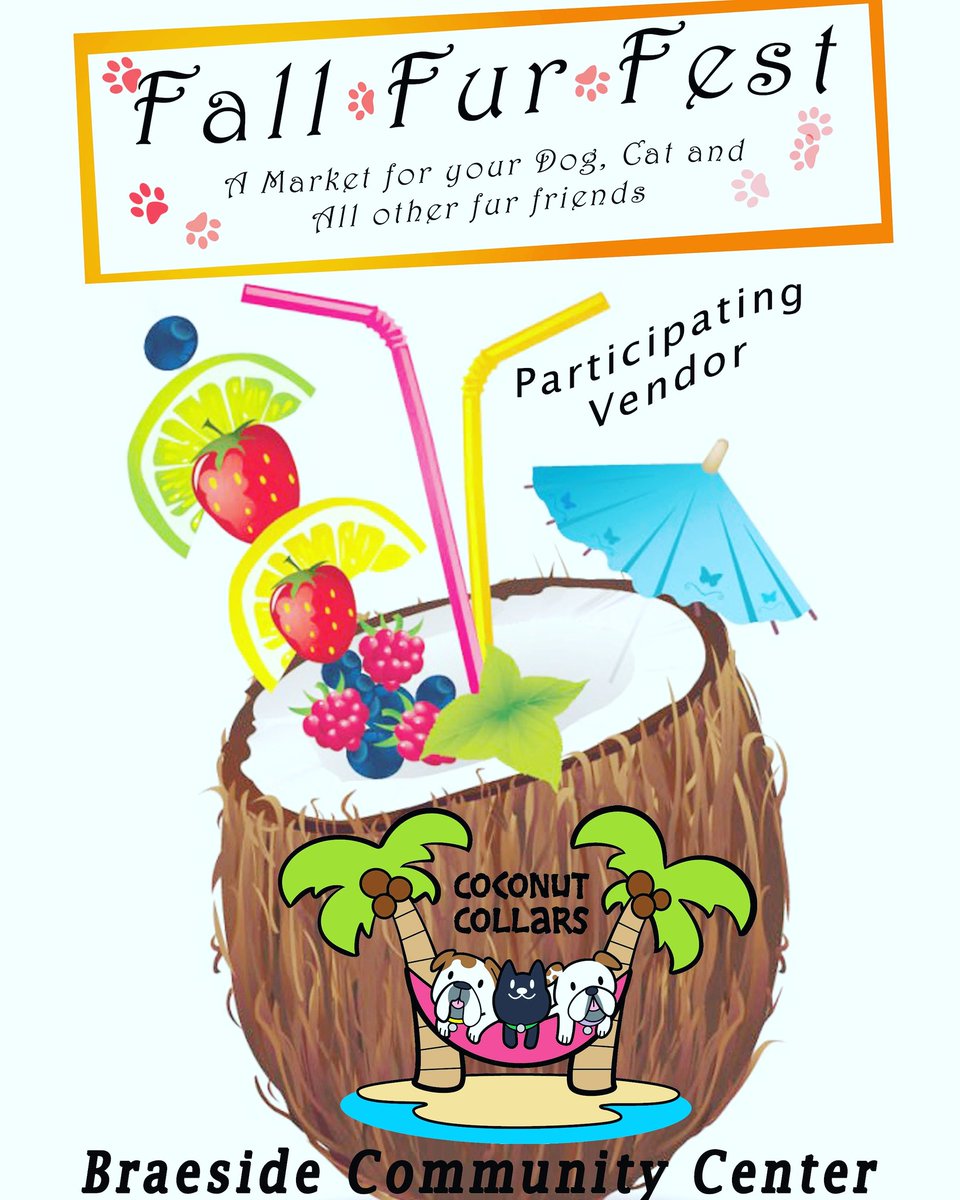 Tnbteventplans's tweet photo. Come get a new collar with coconut collars on September 30th at the Fall Fur Fest.
#yyc #yycpetevents #calgaryevents https://t.co/68nrHUPUBf