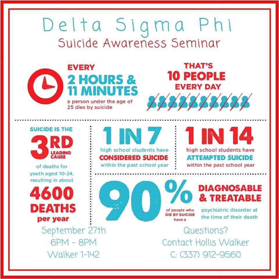 Are you aware of the statistics? Support the men of Delta Sigma Phi Fraternity on September 27th @ 6pm.