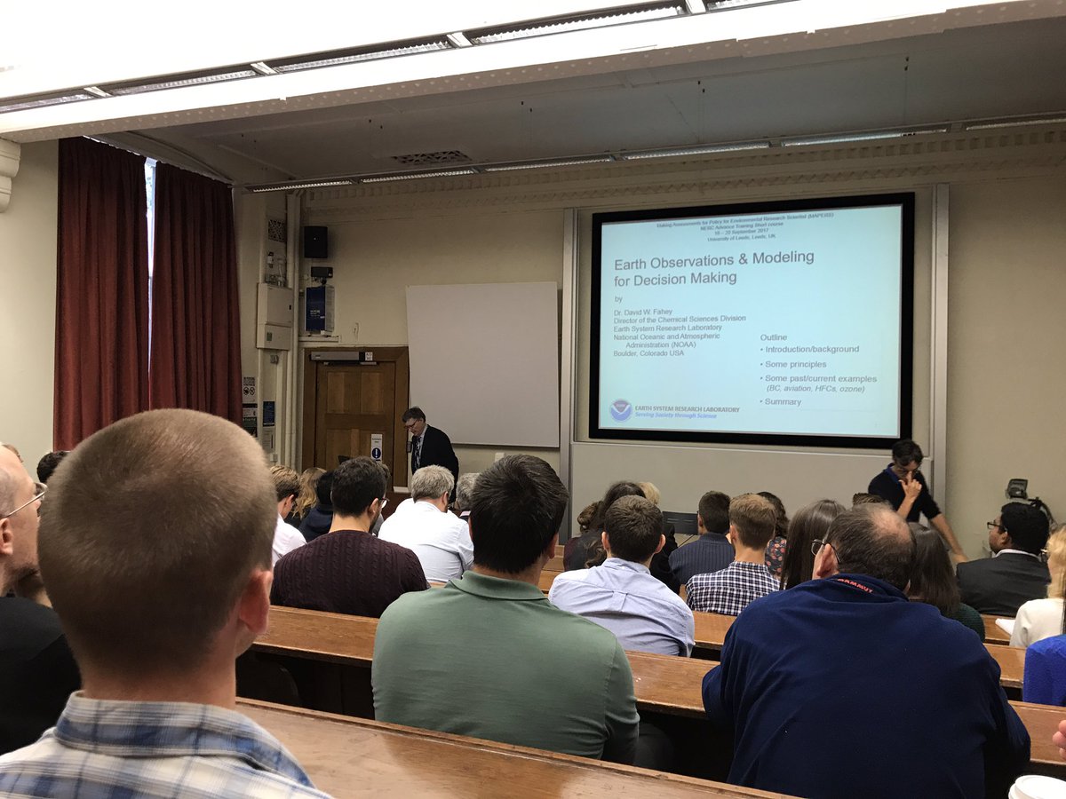 matjevans's tweet photo. Dave Fahey @noaa about to give talk for @NERCscience funded #mapers course at @UniversityLeeds. Great organisation by @PriestleyCentre. https://t.co/Sh2Gwn6UVH