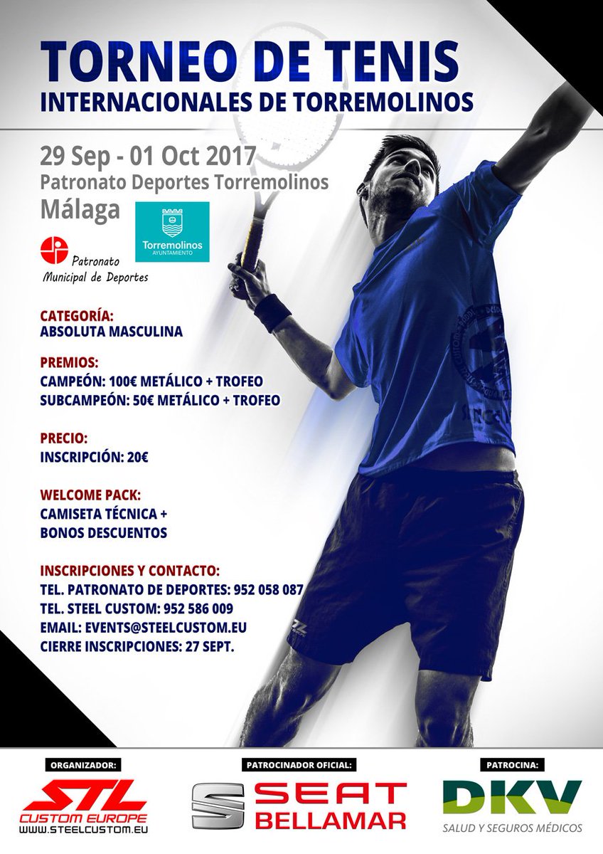 SteelCustom's tweet photo. Torneo de #Tenis #InternacionalesDeTorremolinos, del 29 Sept al 01 Oct en el Patronato de Deportes de #Torremolinos: https://t.co/r6oGdSWUmO https://t.co/icH6wbvOIL