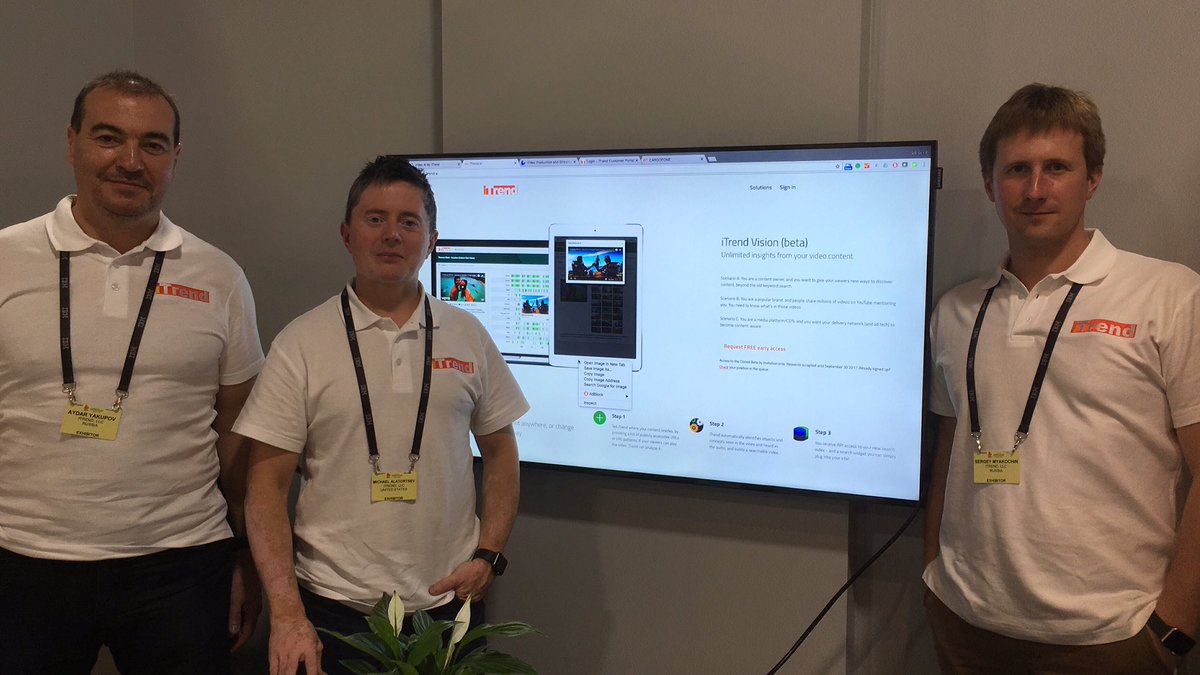 maria_aguete's tweet photo. Thank you @EHvastovich  for introducing me to the @iTrendHQ  team and Mike @iTrendTV #IBC2017 #IBCShow #IBCconf #IBM Hall 15 @IBCShow https://t.co/NHr7XnCAV4
