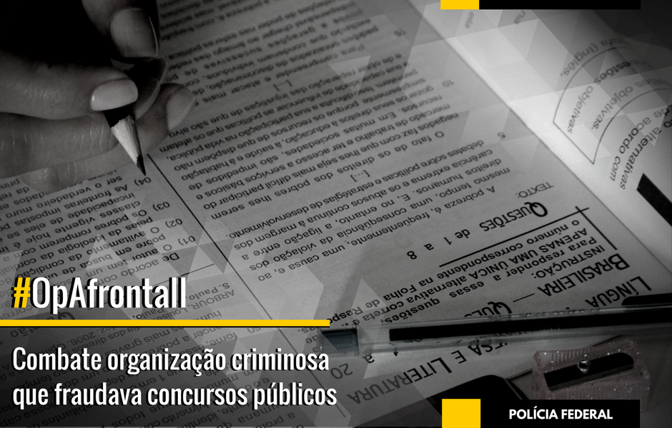 policiafederal's tweet photo. Estamos cumprindo 16 mandados judicias, na #OpAfrontaII, que combate ORCRIM que fraudava concursos públicos. https://t.co/EBVPVn00aV https://t.co/JtkCN2B22d