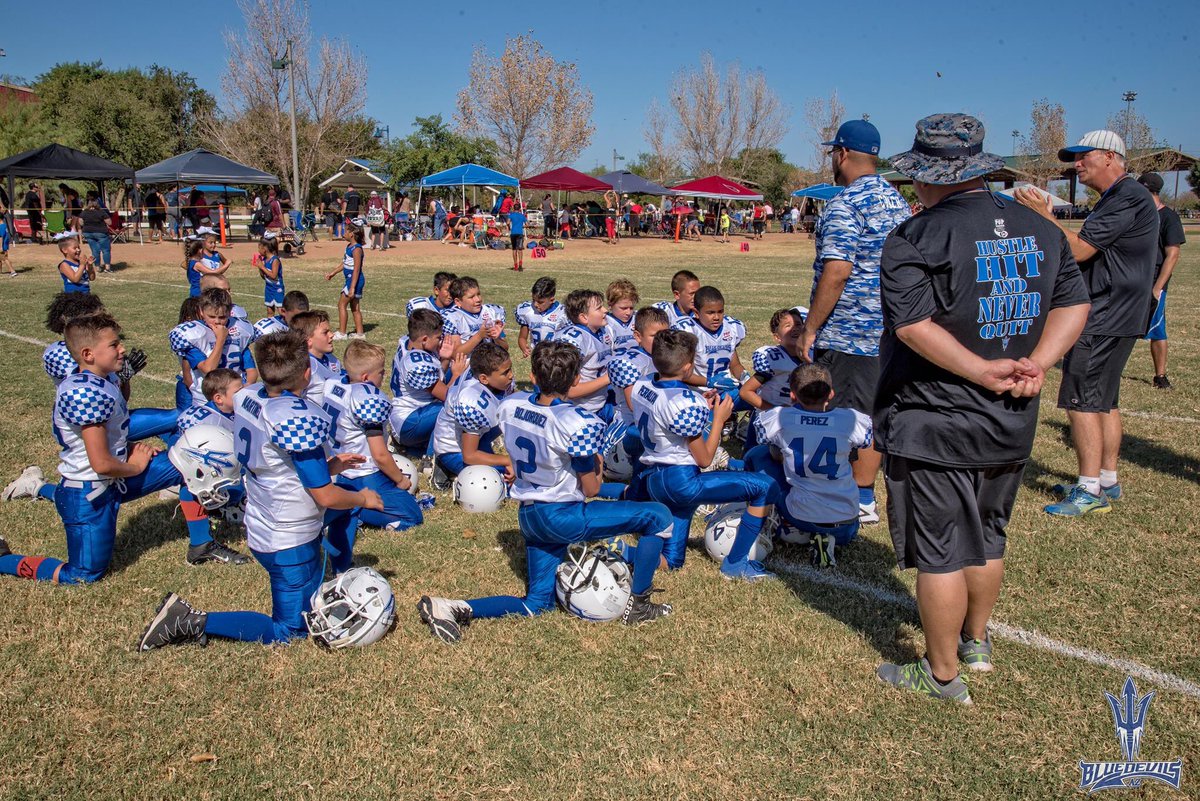 AZBlueDevils's tweet photo. Great team win this past Saturday against the Chandler Razorbacks, 22-0. This brings us to 4-0 on the season. 
#AZBlueDevils #YouthFootball https://t.co/moJOGIZkHX