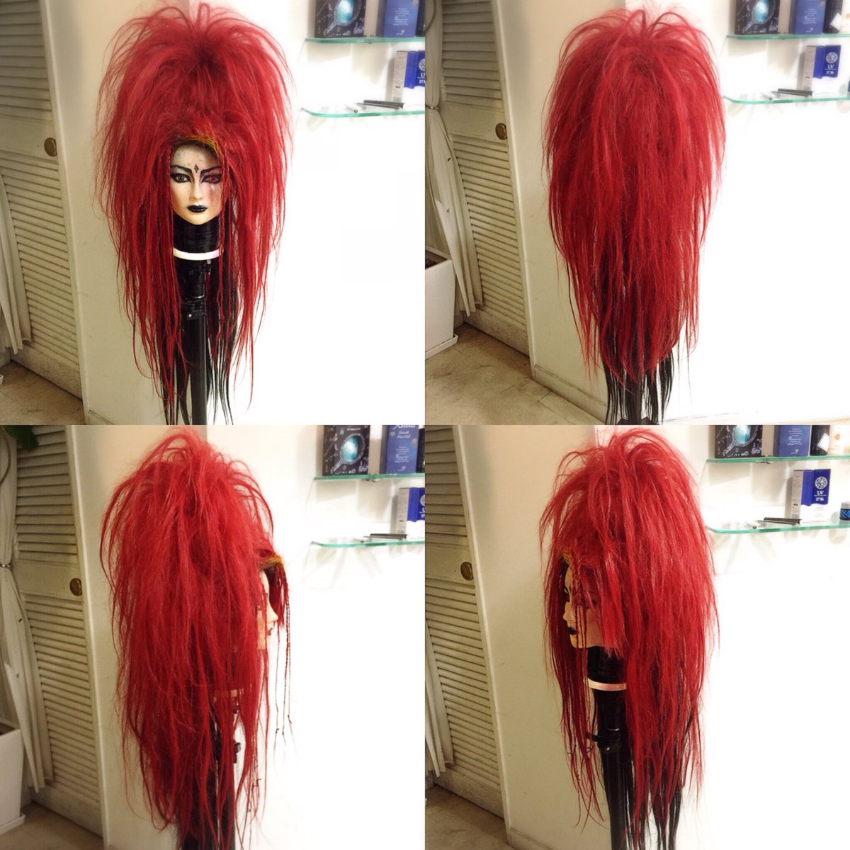 V系 1席のみの美容室 ヘアメイク よみ コスプレ用 オーダーウィッグ カット セット Xjapan Hide