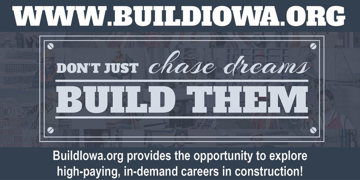 BuildIowa's tweet photo. Are you considering a #career in #construction? Explore https://t.co/CQtveOb5YR to learn about the many rewarding opportunities available! https://t.co/DFYBDVgubC