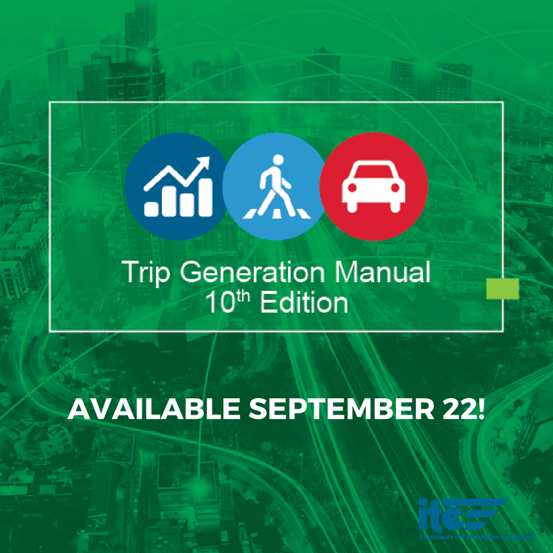 ITEhq's tweet photo. The wait is (almost) over! Trip Generation Manual, 10th Edition will be available this Friday, 922! #tripgeneration https://t.co/NhrNW76r4v
