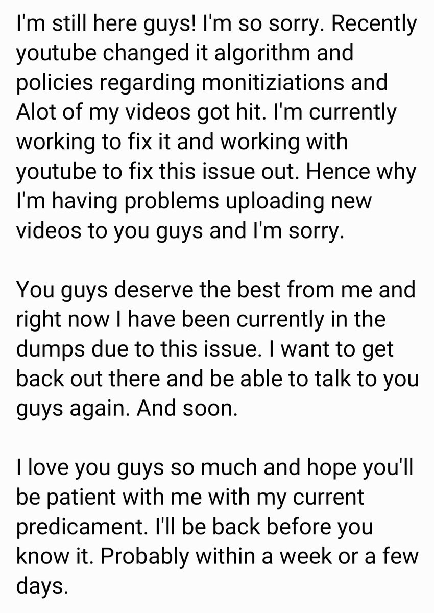 A note to my awesome fans:
