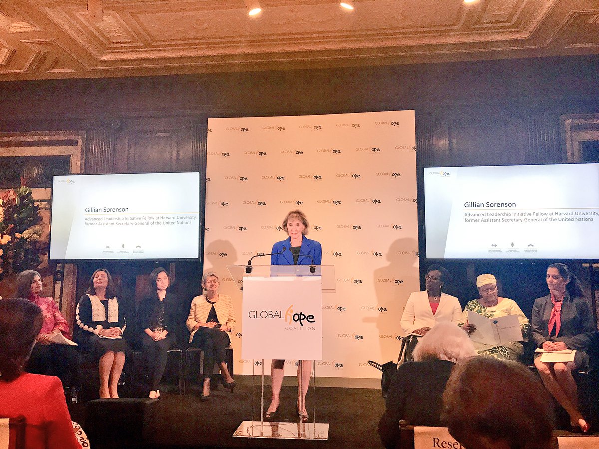 FirstLadyRwanda's tweet photo. Today, the First Lady addressed the question of #Trauma of #Extremism at the #GlobalHopeCoalition event, in the margins of the 72nd #UNGA. https://t.co/0O5tJKustr