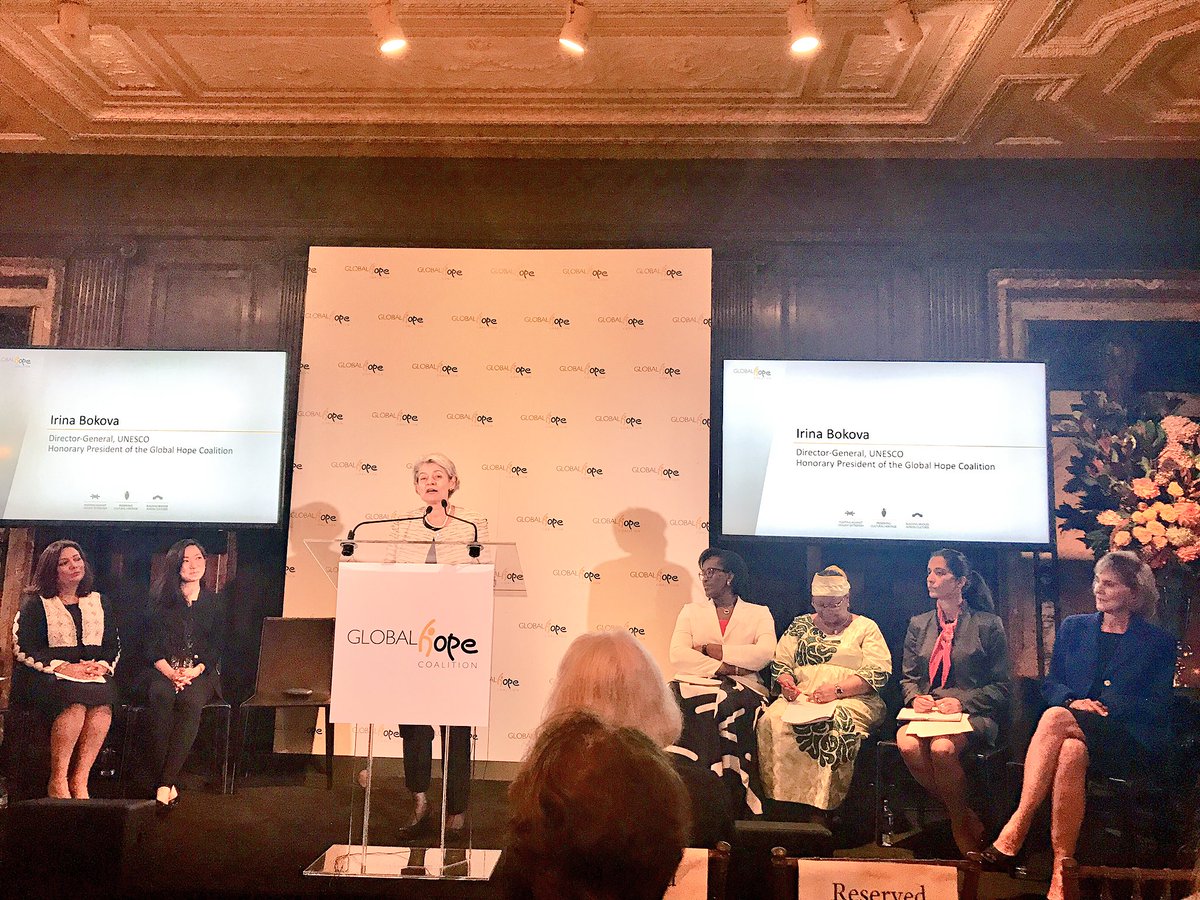 FirstLadyRwanda's tweet photo. Today, the First Lady addressed the question of #Trauma of #Extremism at the #GlobalHopeCoalition event, in the margins of the 72nd #UNGA. https://t.co/0O5tJKustr