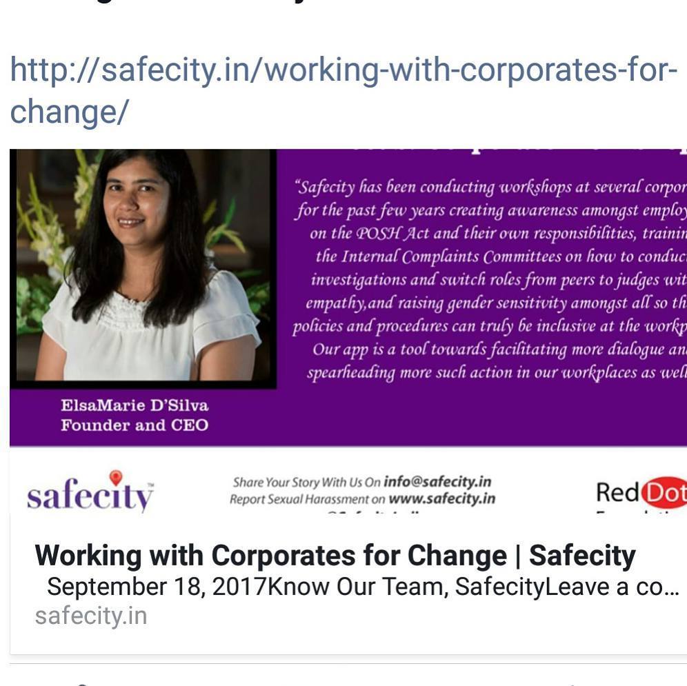 TheSafecityApp's tweet image. #KnowOurWork

Elsa Dsilva writes of the need and importance of making corporate aware about sexual harassment and … ift.tt/2x84m0C