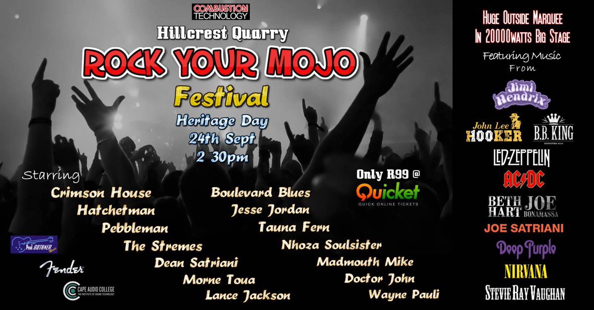 fire_iam's tweet photo. Have you got your tickets for this weekend @HillcrestQuarry yet? #livemusic #CapeTown https://t.co/H6ukpTg5Dj