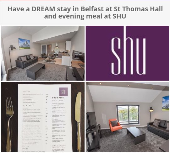 Dream_Apartms's tweet photo. Win a Dream stay in Belfast - St Thomas Hall and an evening meal at award winning SHU 🍽

Retweet and click https://t.co/BRNxKzQ2v0 https://t.co/Z4NUVLTHT8