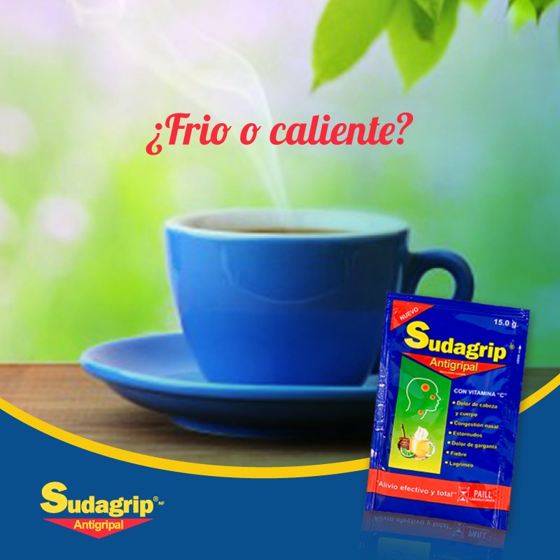 Sudagrip Té, tiene un rico sabor y  genera un alivio para los síntomas de la tos. 

Consulta a tu médico.