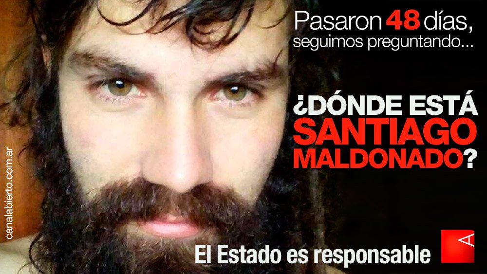 canalabiertoar's tweet photo. Acá falta #SantiagoMaldonado. El Estado es responsable. https://t.co/qyJAZHqWIp https://t.co/zoEfr6g77N