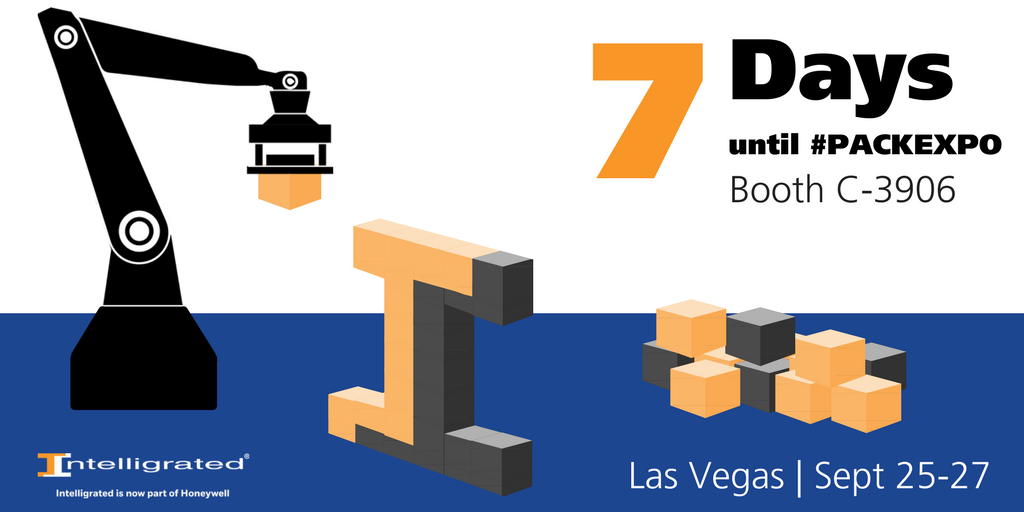 Intelligrated's tweet photo. We're 1 week out! #PACKEXPO doors open Sept. 25! Visit booth C-3906 to learn how #IntelligratedDelivers robotic flexibility! https://t.co/uVICUMKBUd