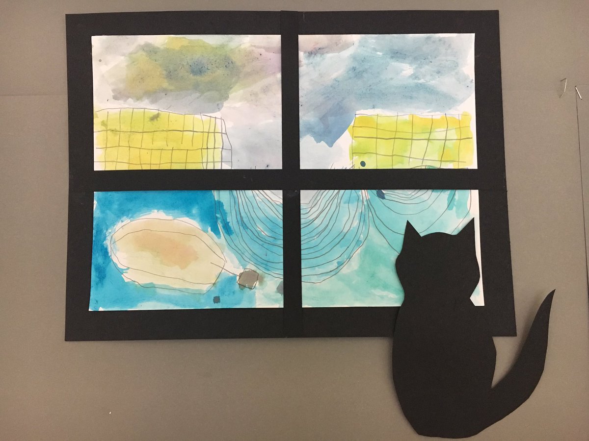 groveparksch's tweet photo. #Year2 have been re-creating Mowzer's view of the breakwaters from her window. 🐱🌊🛶 https://t.co/JCZ1Yp0isV
