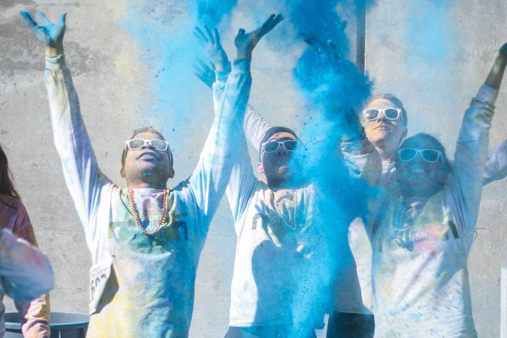 IURecSports's tweet photo. It's the @IUSquirrels favorite time of year again - #JB5K time! They (and we) can't wait for the Color Run around the @IUBloomington campus! https://t.co/liDJe0Fz6R