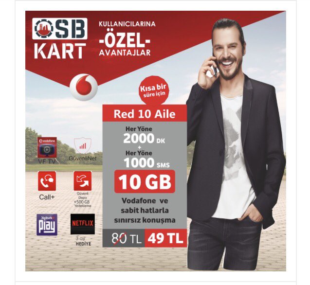 Vodafone'dan OSBKart'a özel tarifeler sizleri bekliyor.Detaylar www osbkart.com ve Osbkart mobil uygulamasında ! #osbkart