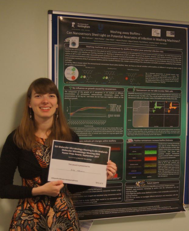 WileyLifeSci's tweet photo. Congratulations @BirteHollmann #microbham poster prize winner! Prize sponsored by MOLECULAR MICROBIOLOGY https://t.co/wH7Ueqss2t https://t.co/6n22A15dRg