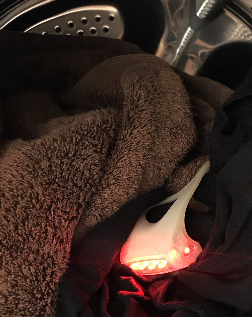 Andrew_Yardley's tweet photo. @Knog - thought I would do some (accidental) product testing for you. Happy to report they can survive not only a wash, but a dry too! https://t.co/knZq0HaqY9