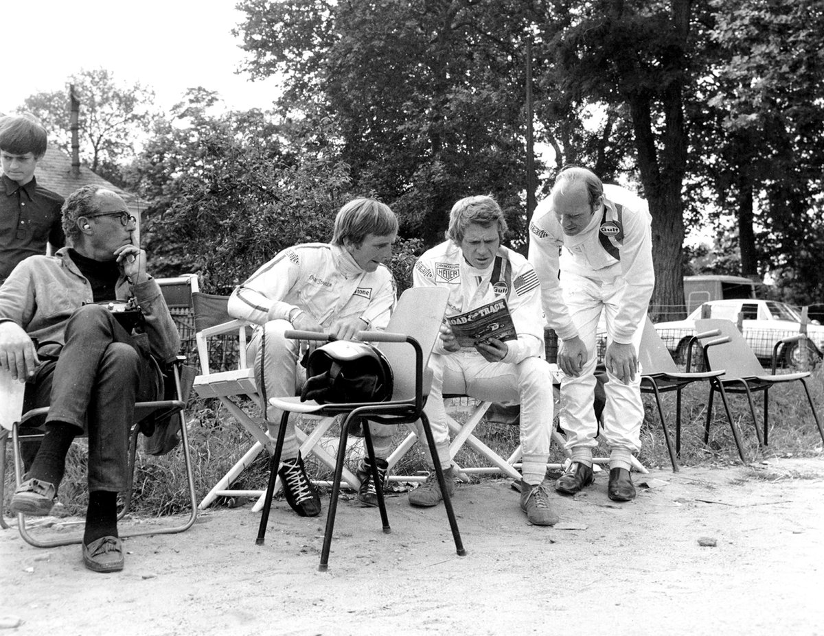 Early days of Le Mans production, before John Sturges walked out! #KingOfCool reading <a href="/RoadandTrack/">Road & Track</a>

#SteveMcQueen #RacingIsLife #LeMans