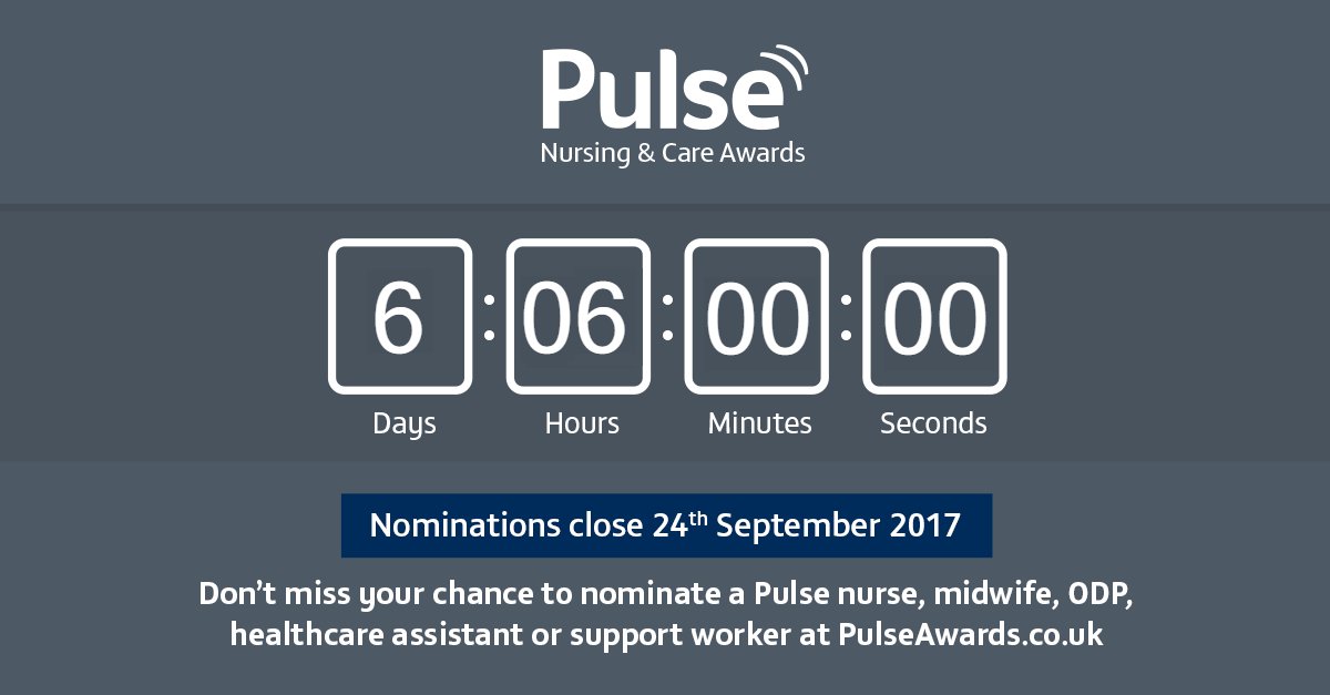 Pulse_Nursing's tweet photo. Nominate a Pulse healthcare professional today and we will donate 25p to @CavellTrust for every nomination - https://t.co/Mc7zCP893e #pnca17 https://t.co/b8RpaJ7ARN