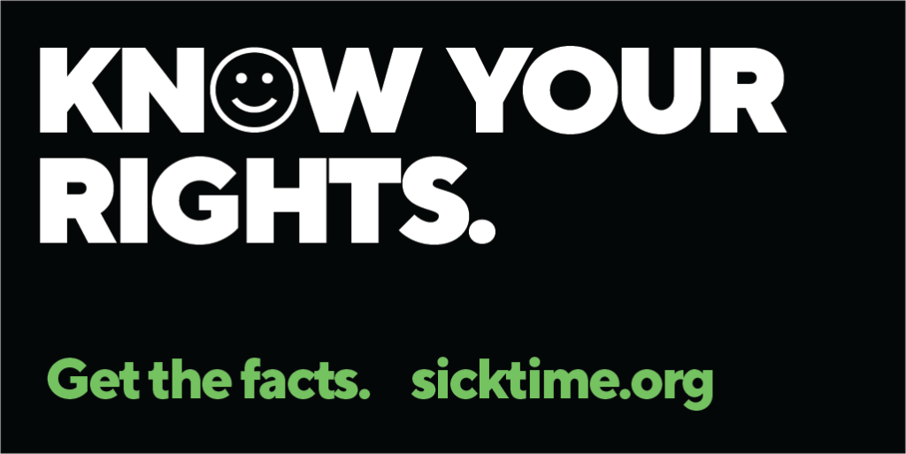 sicktimechicago's tweet photo. #PaidSIckTime laws apply to all #Chicago &amp; #CookCounty businesses, even small companies. Help spread the word! https://t.co/vRNkhAZm3g https://t.co/dCdCDdDkxf