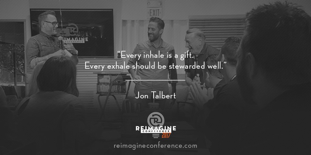 ReimagineWrkshp's tweet photo. “Every inhale is a gift. Every exhale should be stewarded well." #reimagineconf #noahu #leaders #creatives #doers #JonTalbert #2016Highlight https://t.co/0ISZNDewaF