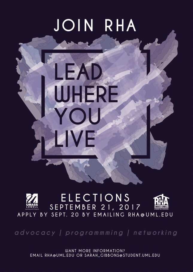 uml_rha's tweet image. Elections are almost here! Apply by September 20th to Lead Where You Live!