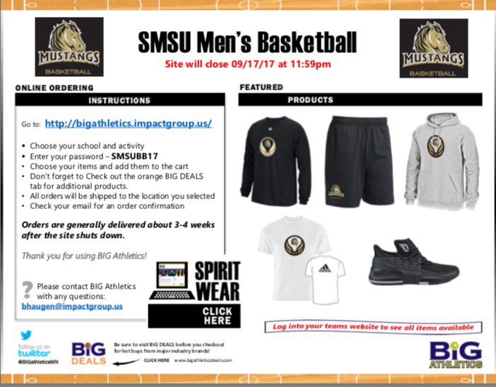 Today is last day to order Mustang Gear!! We have extended the window one more day. Order here! 👇🏽👇🏽🏀🏀