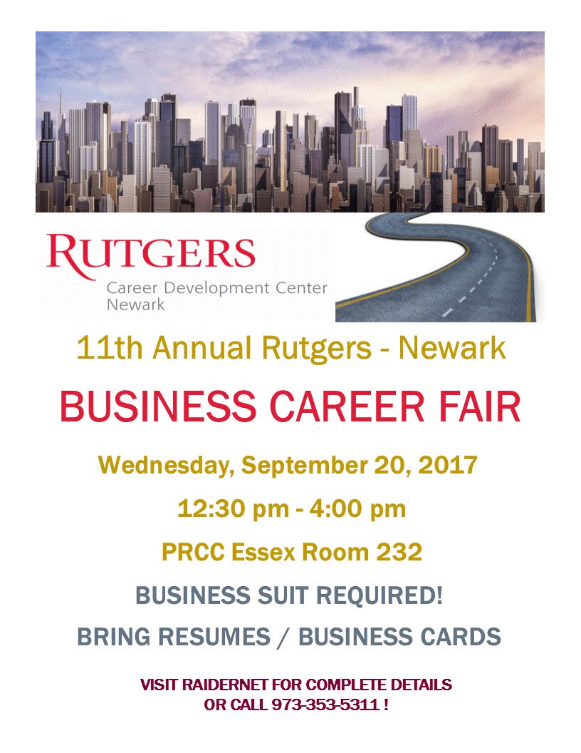Rutgers Newark On Twitter 11th Annual Rutgers Newark Business Career Fair This Wednesday
