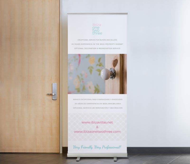 TureksDesigns's tweet photo. Pullup banner designed &amp; printed for Ibiza 1.2.3 ready for an exhibition, What #print work do you require? #ibiza2017 #graphicdesign #banner https://t.co/aD4357liee