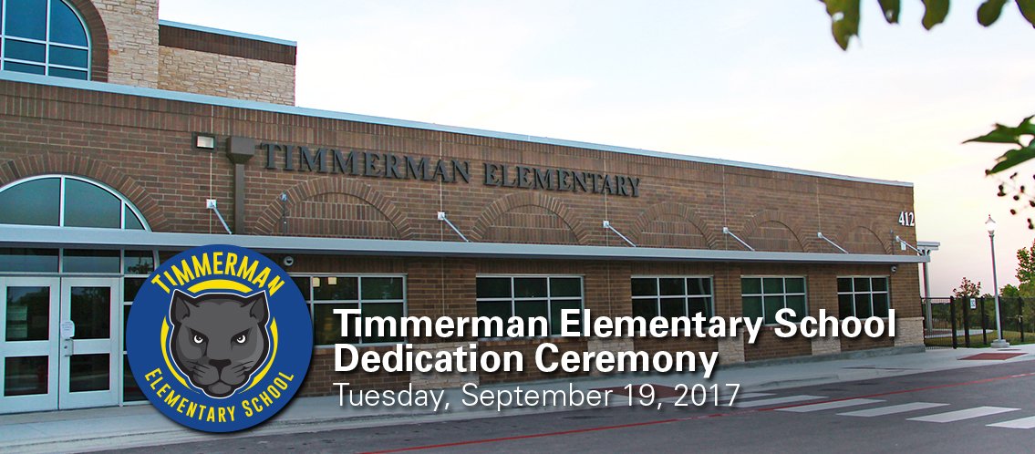 TimmermanES's tweet image. Join us as we celebrate the dedication of our new building at 6:30 p.m. tomorrow, Sept. 19! @pfisd #nolimits