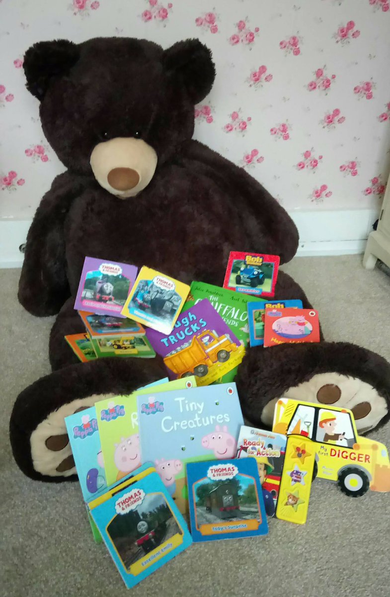 RhileysSmile's tweet photo. Thank you so much to Louise Gray's son for donating some of his books to our toy tombola &amp; his giant teddy bear for 1 of our events. https://t.co/gmG1iXo6AS