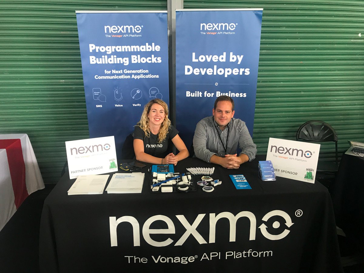 Nexmo's tweet photo. After an impressive #hackdisrupt SF, we are now live at #TCDisrupt conference—come say hello/ tweet us if you are here & excited about #CX https://t.co/xUdEmOhO3n