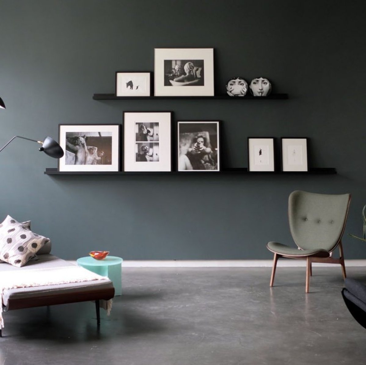 NORR11's tweet photo. The dark stained #ElephantChair with Forrest Green wool. Beautiful setting by @anneliwest at @aptm.bln #norr11 #interiordesign #danishdesign https://t.co/91Aw4PNFM2