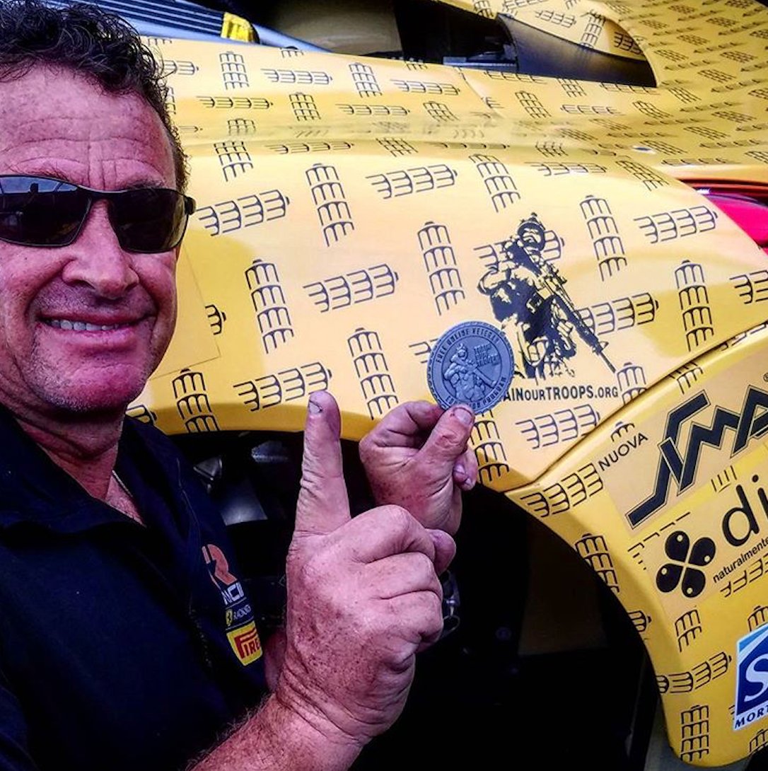 TrainOurTroops's tweet photo. This TrainOurTroops coin is having way too much fun with the @TR3Racing boys. #Ferrari #TheCollectionFL #veterans #military https://t.co/xceuRnNdm1