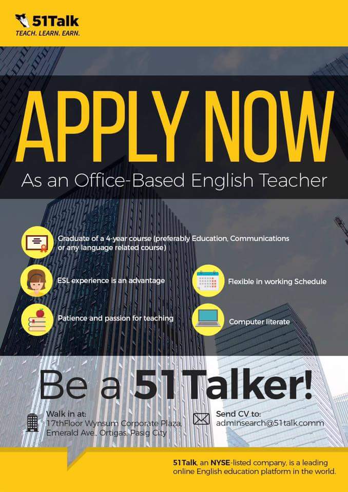 Justjuliaaaaa96's tweet photo. Join us now!
Be a 51talker!

Don't forget to visit the link:
https://t.co/P7tGmlGicr

#51talkcareers
#51talkph
#TeamTobias
#MOBT30 https://t.co/NkwnYU6Tcn