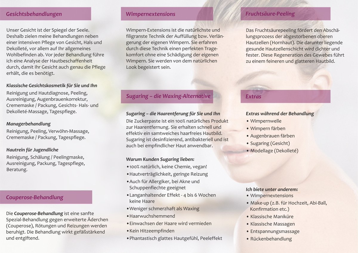 Beautywiese Kosmetik Der Neue Beauty Wiese Flyer Ist Bald Verfugbar Und Zeigt Einen Gesamtuberblick Meiner Kosmetikdienstleistungen T Co 1xhruxmdjx T Co Avoxwcaiq6