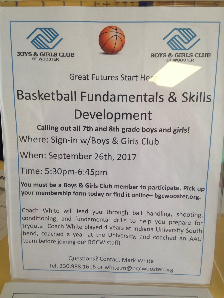 bgcwooster's tweet photo. Basketball season is fastly approaching, get your child signed up with the boys&amp;girls club so can be ready for tryouts!! 🏀🏀 https://t.co/wilTrGQQoG