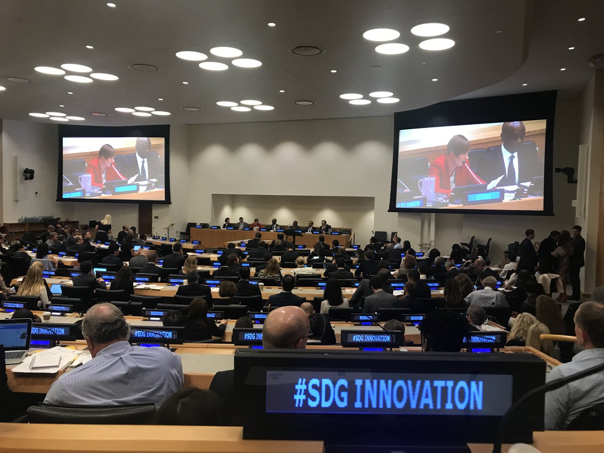 ZafraLerman's tweet photo. Participating in #UNGA #SDGInnovation Pictured Pres. of Estonia HE @KerstiKaljulaid describes innovations in Estonia #IamAScienceDiplomat https://t.co/23wv7acvVR