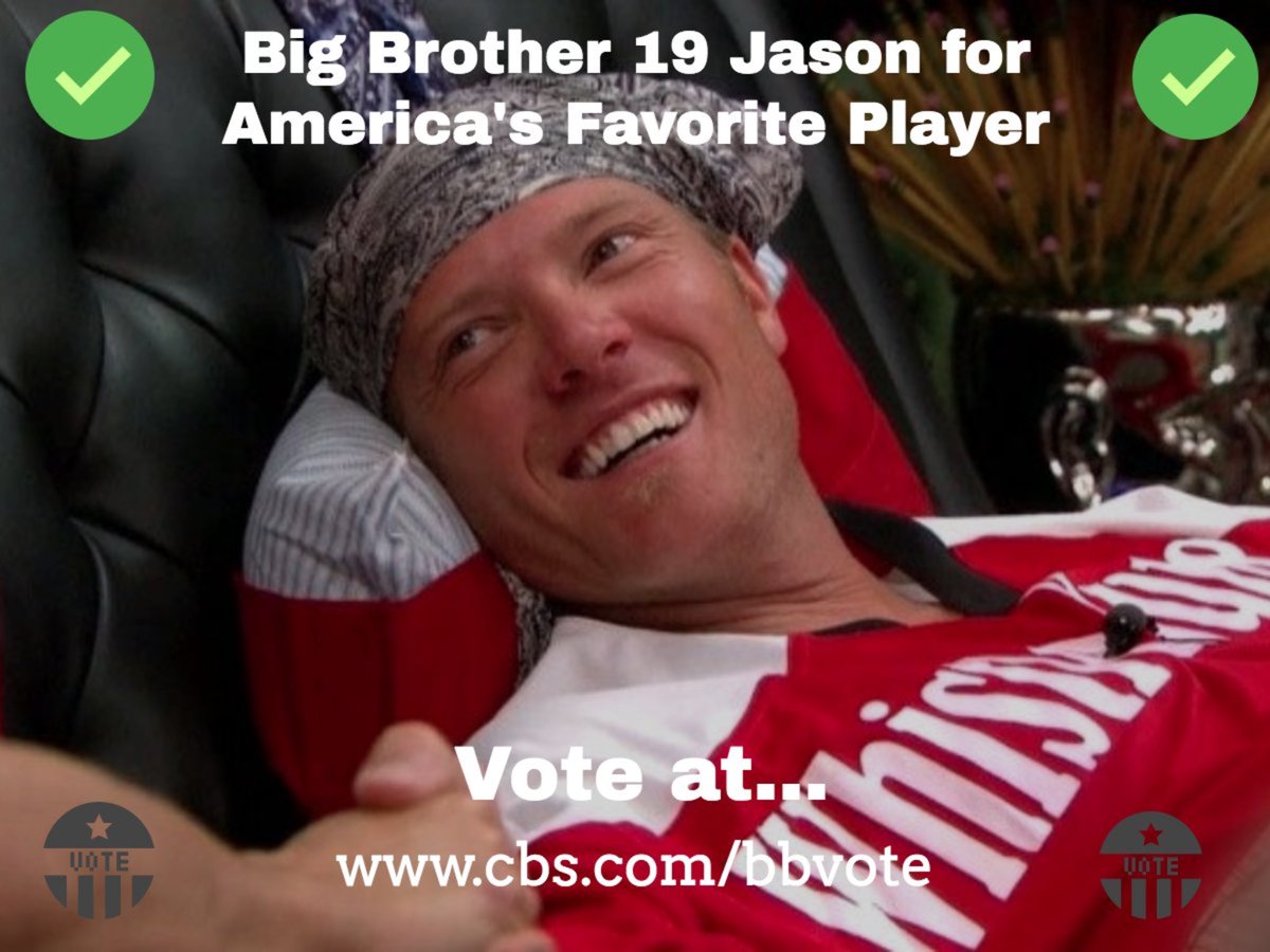 meshell_ray68's tweet photo. keep pushing for #JASON4AFP the only thing to help save BB season is 4 Jason to win this. So anyone voting for F-3 plz give J ur vote #BB19 https://t.co/RsSNApDHmt