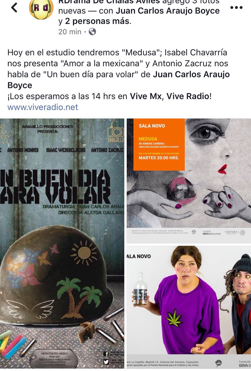 MotelMalaPata's tweet photo. @antoniozacruz hablará de nuestra grandiosa obra en @RadioDramaViveR a las 14hrs. @MicroTeatroMex #EstamosPorTerminar #Sintoniza #PorNo https://t.co/p3hAORMGRS