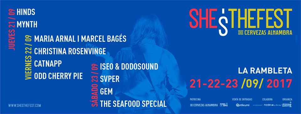 Del 21 al 23 de setembre <a href="/SheisTheFest/">She's The Fest</a> a l'Espai <a href="/La_Rambleta/">Rambleta</a> de #València
musicadelpv.blogspot.com.es/2017/09/del-21…