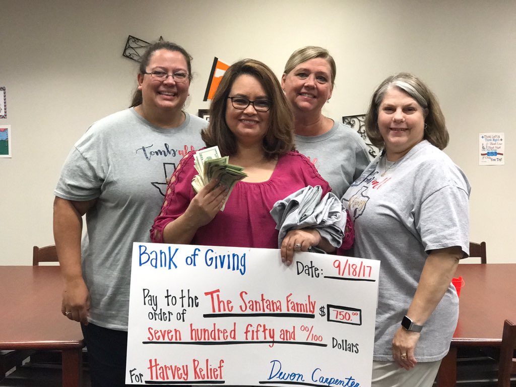 cpesdcarpenter's tweet photo. Giving back to local families from T-Shirt sales! Thanks to all that contributed!!! It feels good to help out!! #TeamTomball #CPESimpact https://t.co/n1X3p6wYAd