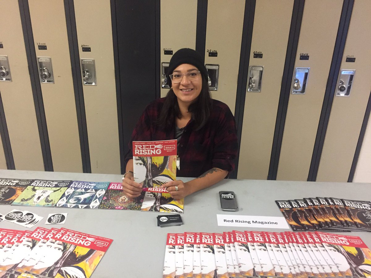 MichelleSSacco's tweet photo. #TecVoc alumni Sadie Lavoie-Phoenix presenting and display #RedRisingMagazine https://t.co/eiBXklQn7W